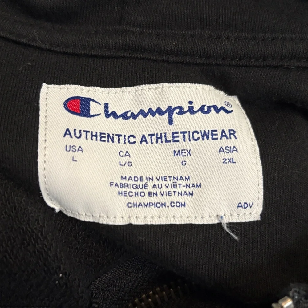 CHAMPION | full zip jacket hooded sweatshirt large black
